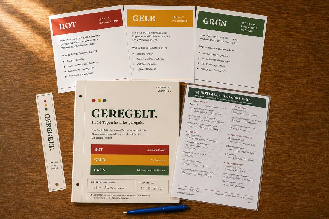 Der ausgedruckte GEREGELT.-Satz